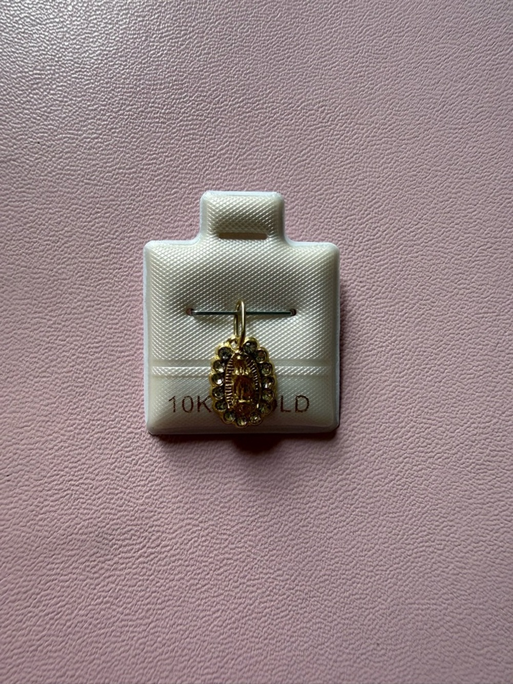 10K Gold Virgin Mary Pendant Charm - Gold